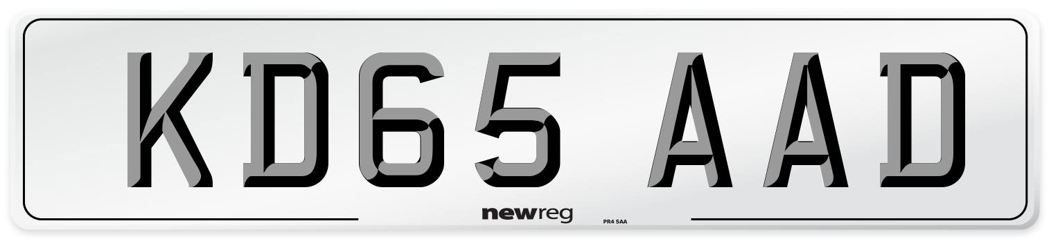 KD65 AAD Number Plate from New Reg